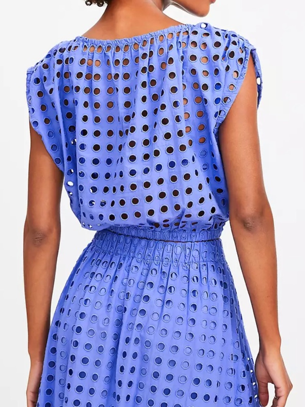 LOFT Beach Circle Eyelet Boatneck Top - Picture 3 of 6